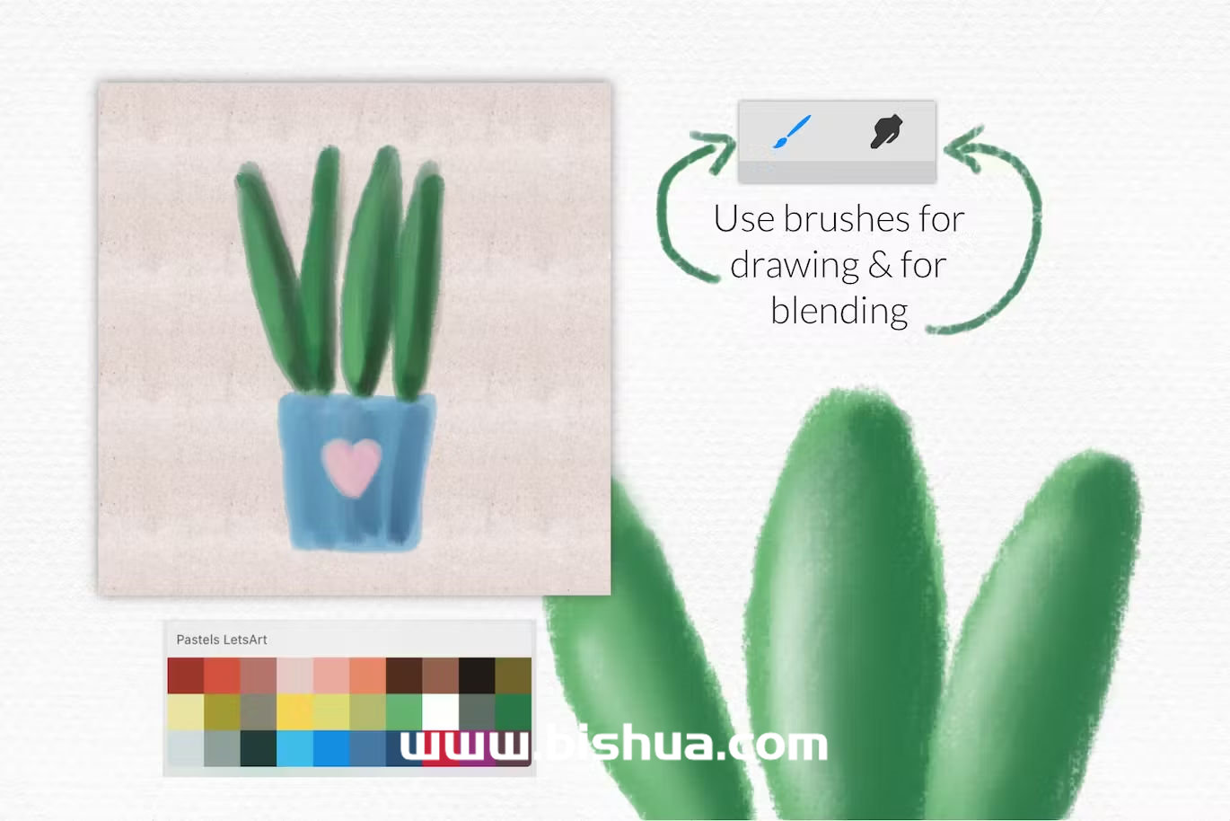 Procreate笔刷+色卡丨粉笔画笔质感创作