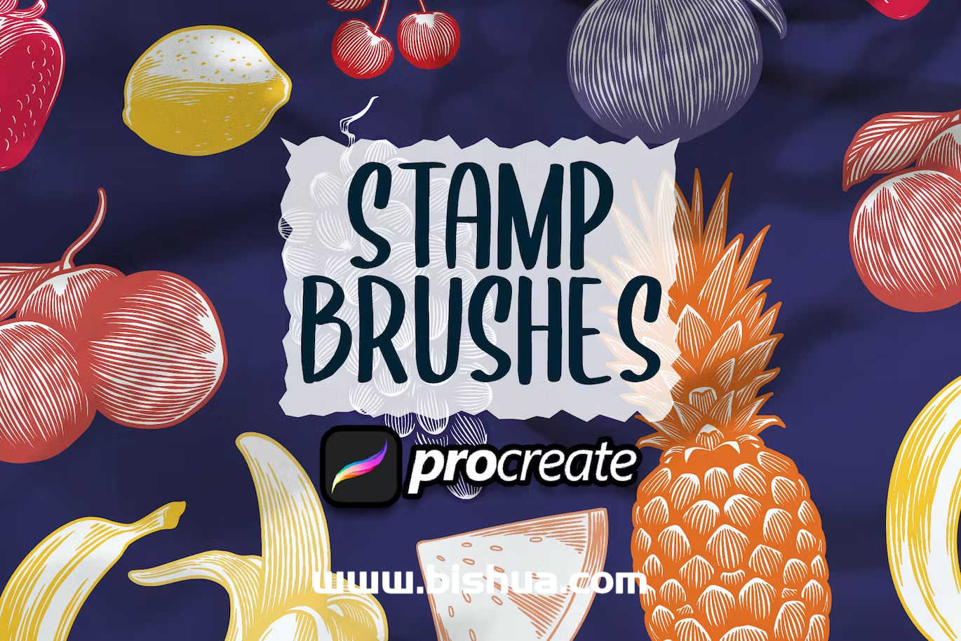 Procreate笔刷丨热带水果画笔图案笔刷