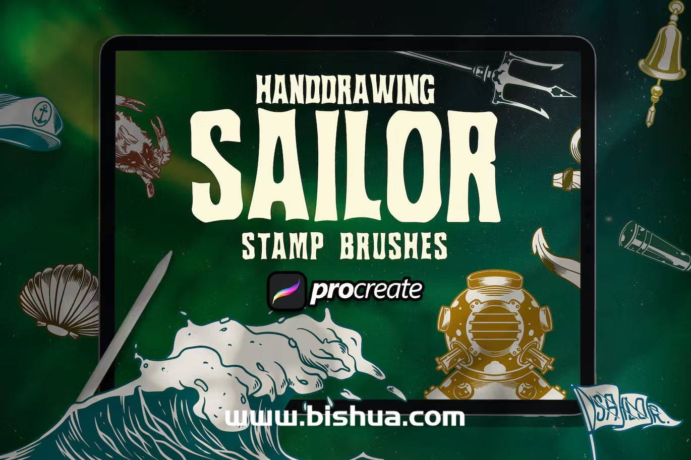 Procreate笔刷丨航海元素印章笔刷冒险家系列