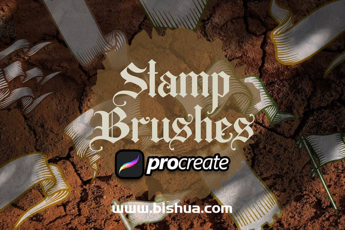 Procreate笔刷丨中世纪复古旗帜纹理笔刷